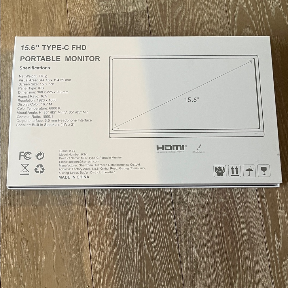 15.6" Portable HDMI Monitor in Black - Picture 2 of 2